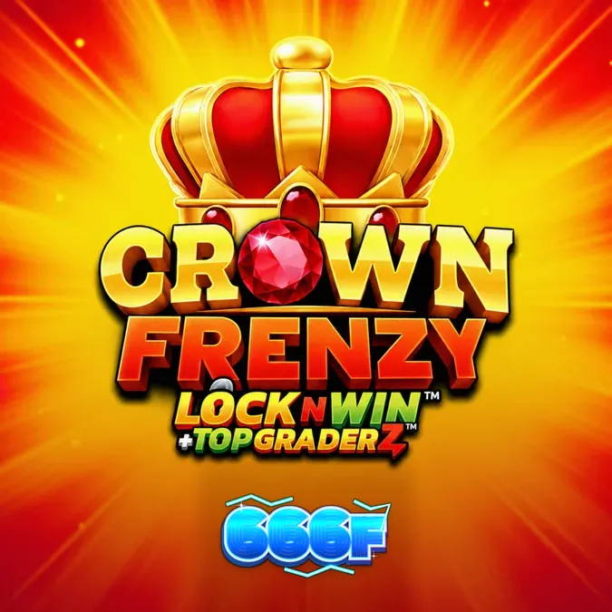 Tampilan antarmuka permainan slot Crown Frenzy LockNWin dengan grid yang penuh simbol